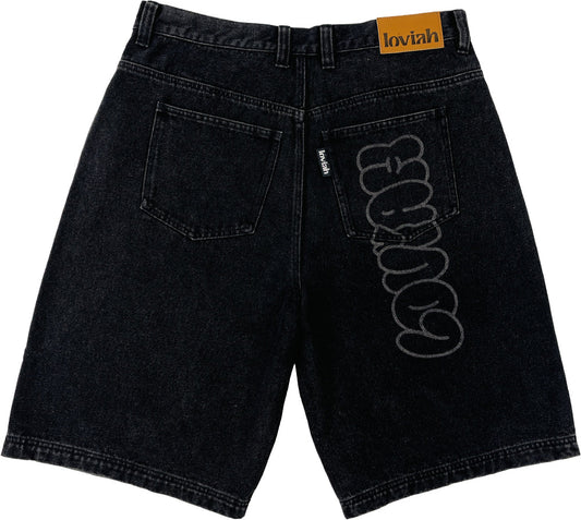 LOVIAH - JHORTS DENIM SHORTS / BLK