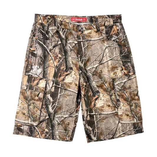 LOVIAH - TROOPER COTTON CARGO SHORTS / camo tree